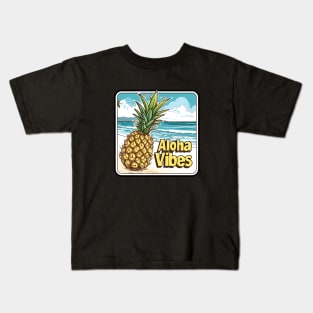 Tropical Beachside Bliss with 'Aloha Vibes' Kids T-Shirt